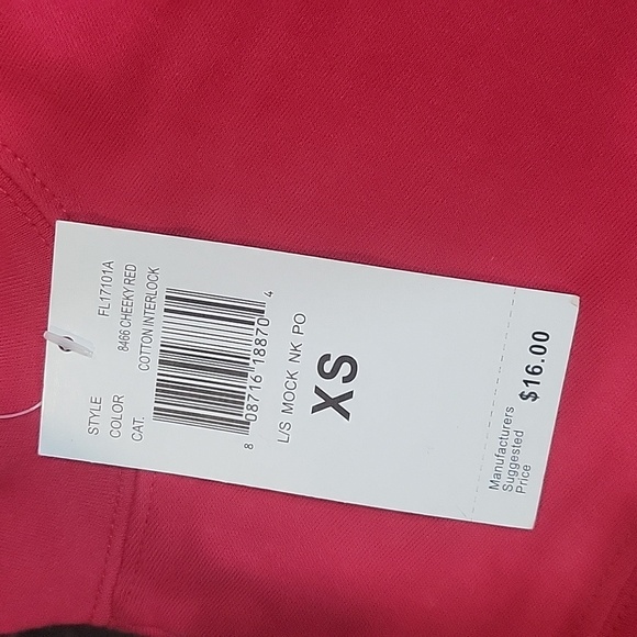 NWT Red Carolyn Taylor Mock Turtleneck size XS - Picture 4 of 7